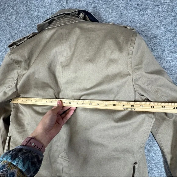 Banana Republic Classic Double Breasted Trench Coat Khaki Size S Quiet Luxury - Picture 6 of 16